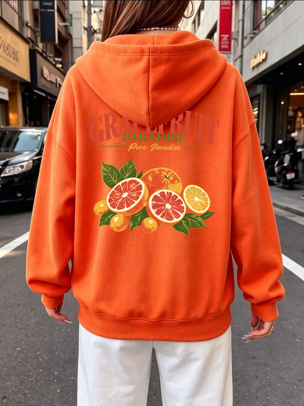 Sweat à capuche Grapefruit Paradise Prints pour femmes