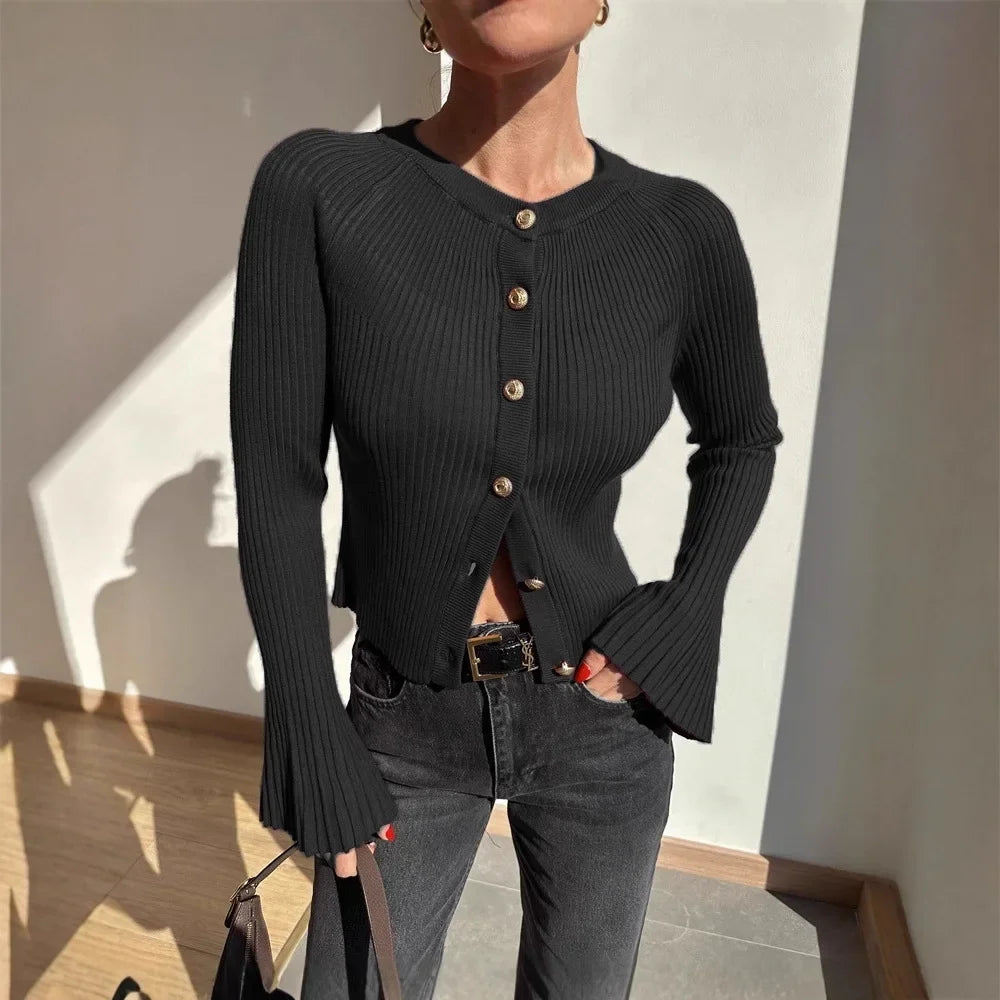 Cardigan à simple boutonnage pour femmes