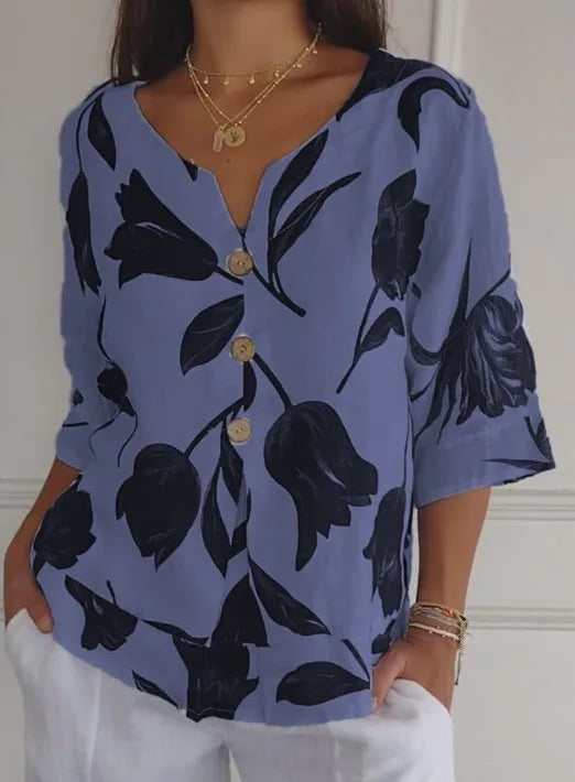 Chemise à col trois quarts pour femmes