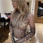 T-shirt en maille transparente pour femmes