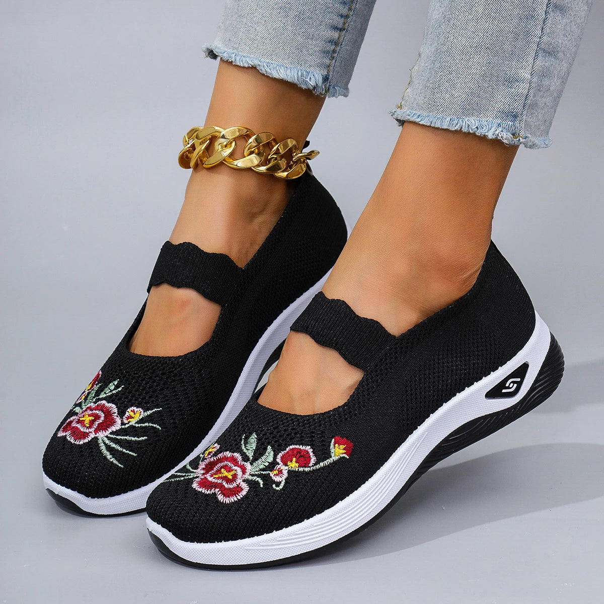 Chaussures plates d'été en maille respirante pour femmes