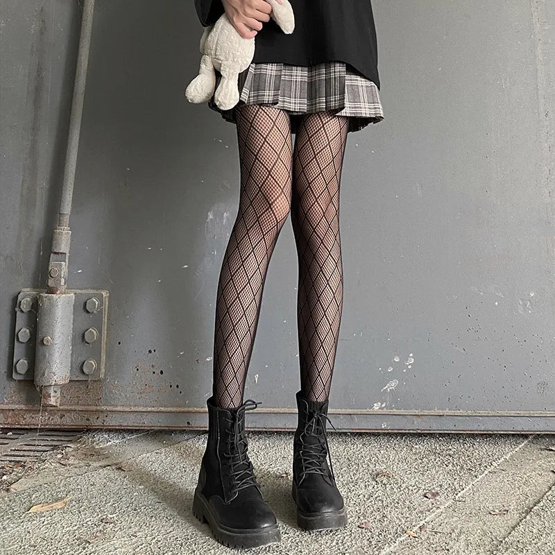 Collants résille floraux sexy pour femmes