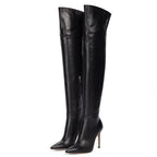Botte noires en cuir pour femmes