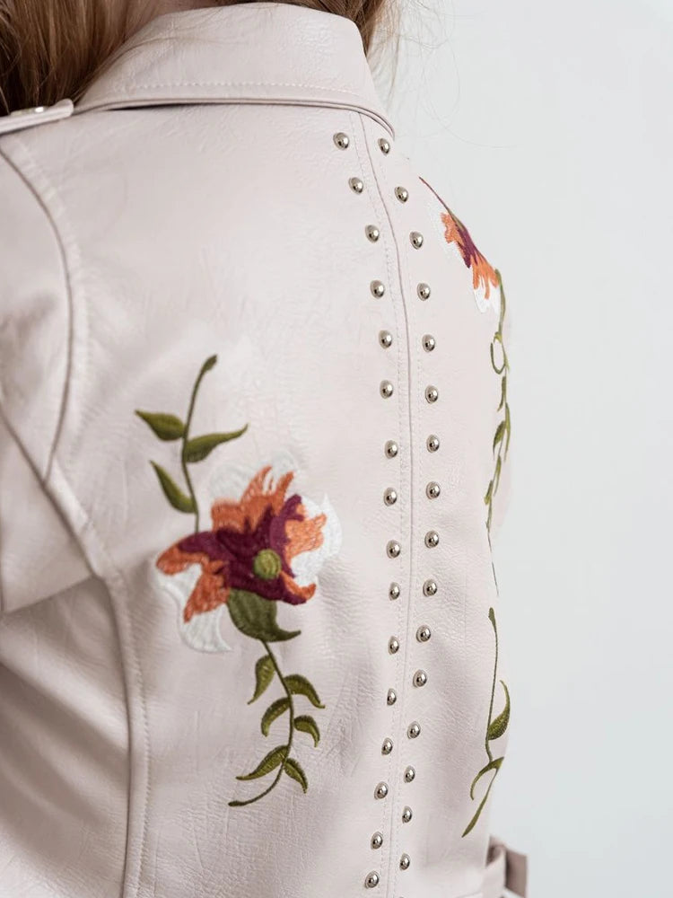Veste en faux cuir vintage pour femmes