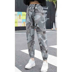 Pantalon camouflage taille haute élastique pour femmes