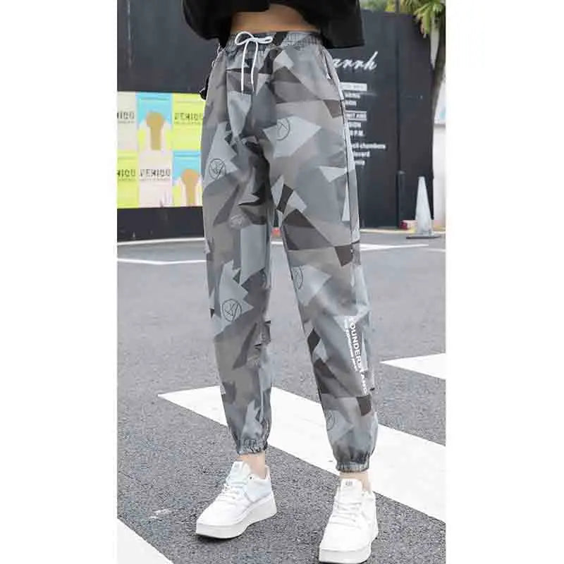 Pantalon camouflage taille haute élastique pour femmes