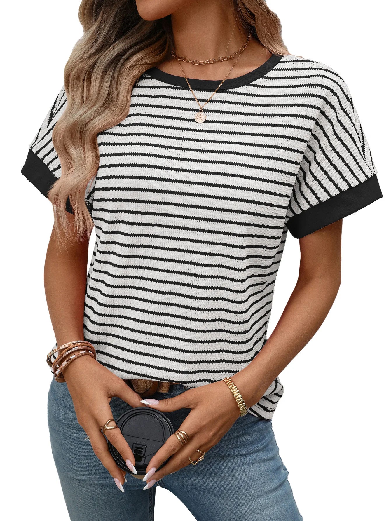 T-shirts slim rayés pour femmes