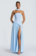 Robe longue tube fendue à la taille haute, pour femmes
