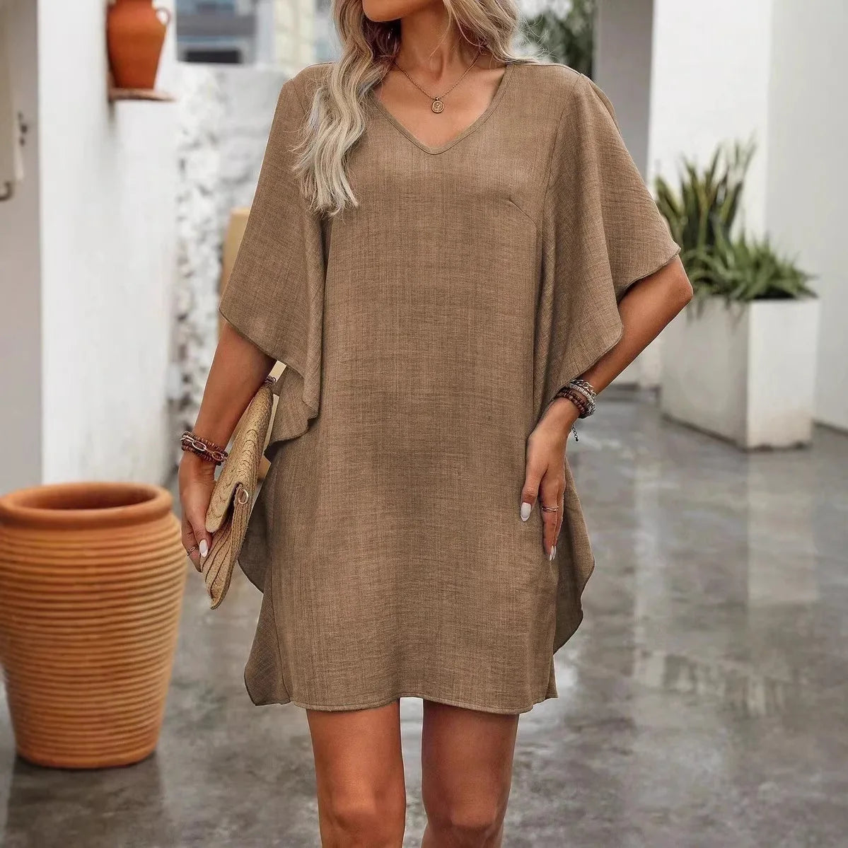 Robe courte ample et décontractée pour femmes