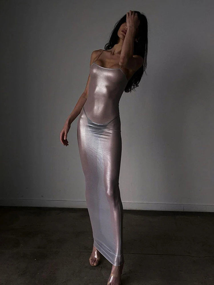 Robe maxi transparente pour femmes