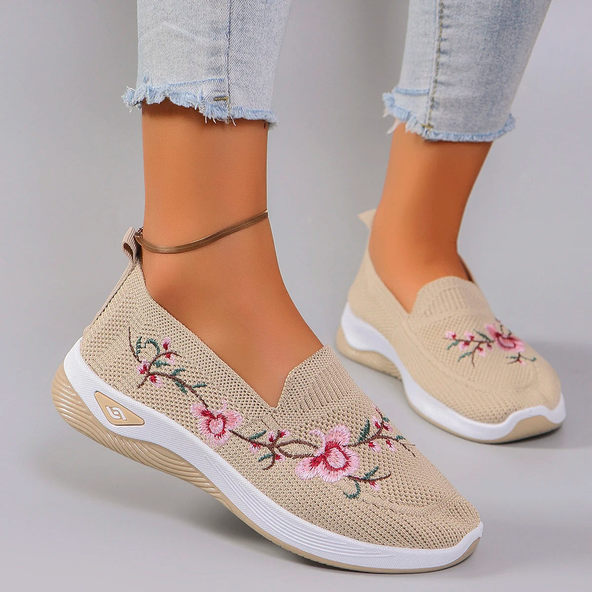 Chaussures plates d'été en maille respirante pour femmes