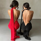 Robe longue sexy asymétrique à épaule unique pour femmes