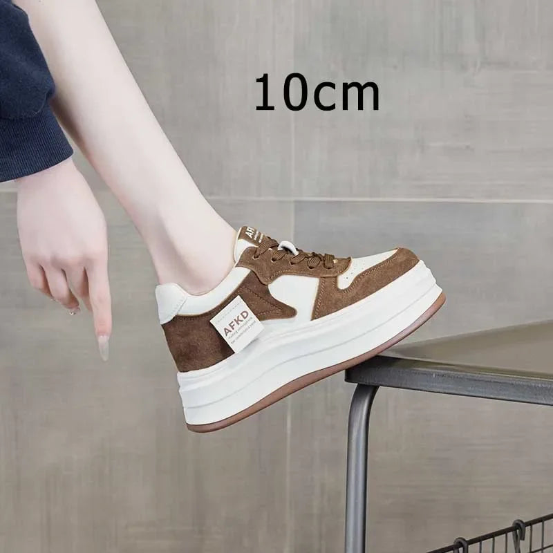 Baskets en cuir véritable pour femmes