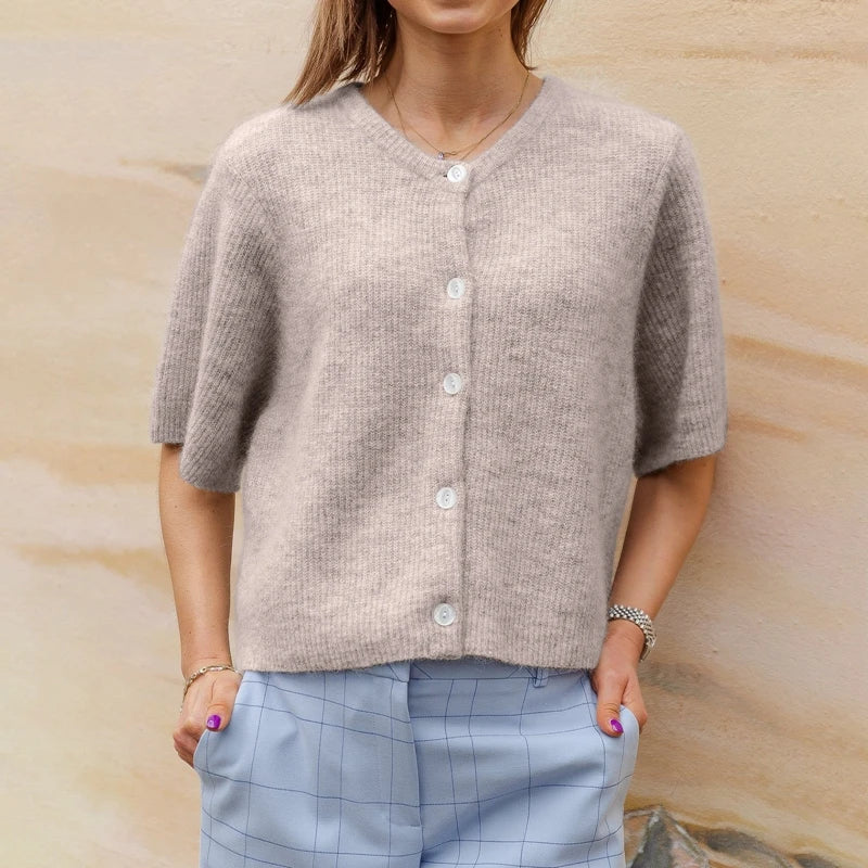Cardigans vintage à manches courtes pour femmes
