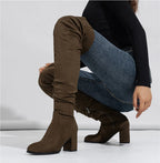 Bottes à glissière floquées pour femmes