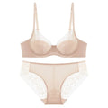 Ensemble soutien-gorge push-up à bonnets fins et culotte pour femmes