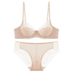 Ensemble soutien-gorge push-up à bonnets fins et culotte pour femmes