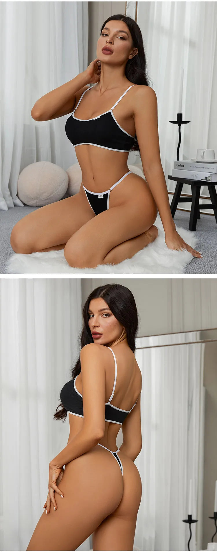 Ensemble de soutien-gorge et string sans fil pour femmes