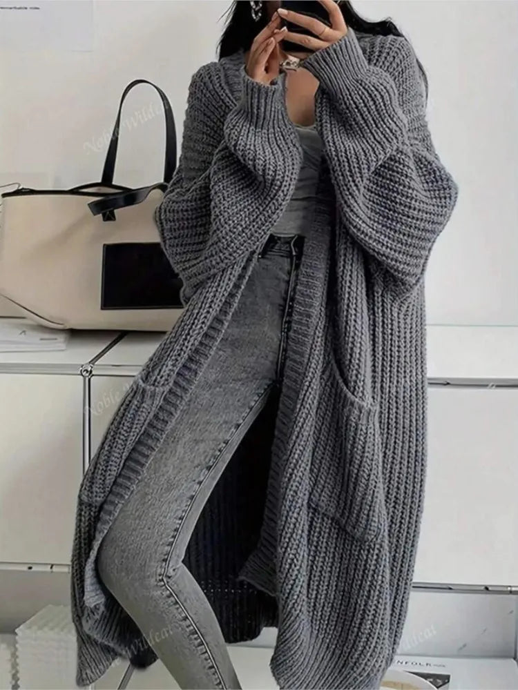 Cardigan longue tricoté pour femmes