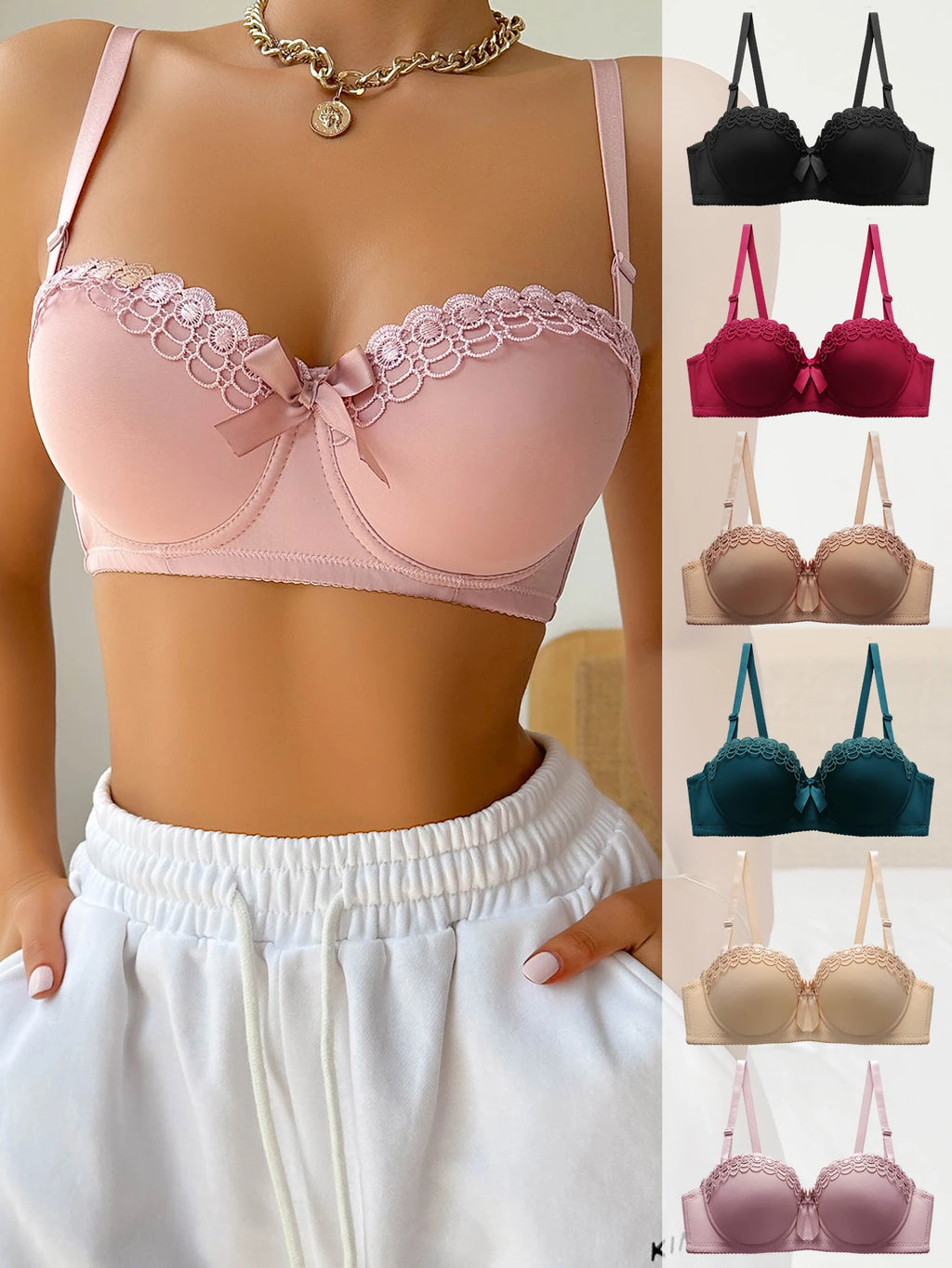 Soutien-gorge à fleurs brodées pour femmes