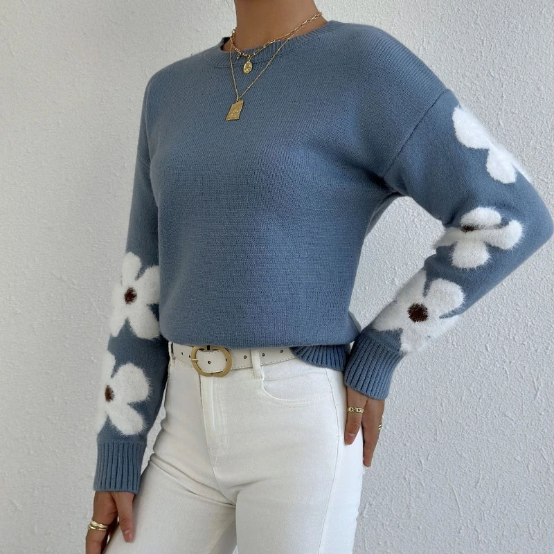 Pull en maille à manches longues pour femmes