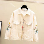 Veste en jean brodée pour femmes