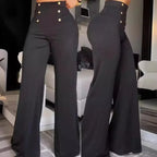 Pantalon évasé croisé coupe slim pour femmes