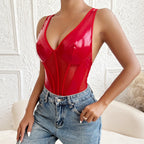 Body en cuir pour femmes