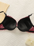 Ensemble de lingerie 2 pièces brodé dentelle de femmes