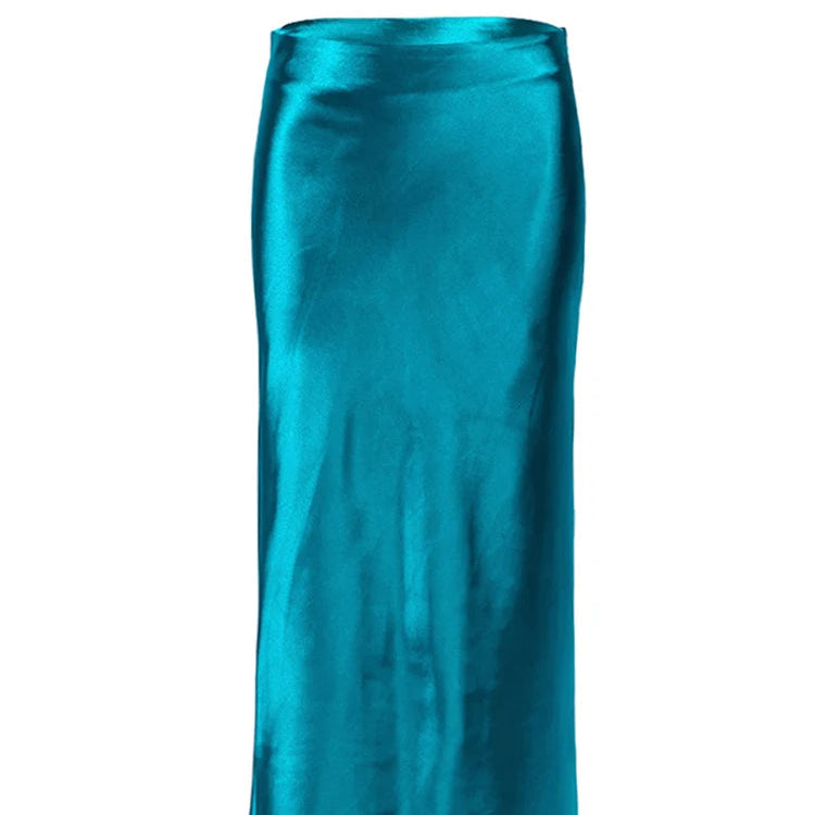 Jupe longue en Satin de soie pour femmes