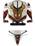 Maillot de bain deux pièces imprimé africain pour femmes