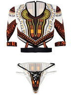 Maillot de bain deux pièces imprimé africain pour femmes