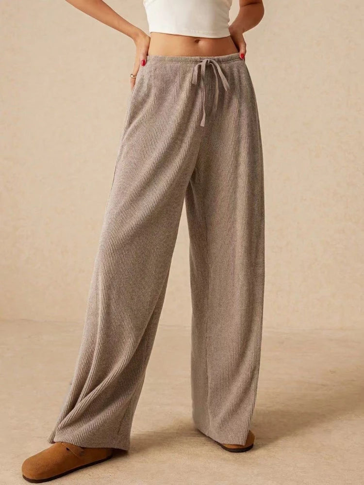 Pantalon décontracté taille haute pour femmes