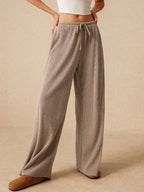 Pantalon décontracté taille haute pour femmes