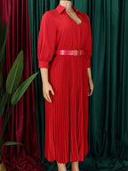 Robe de soirée à manches longues et col en V pour femmes