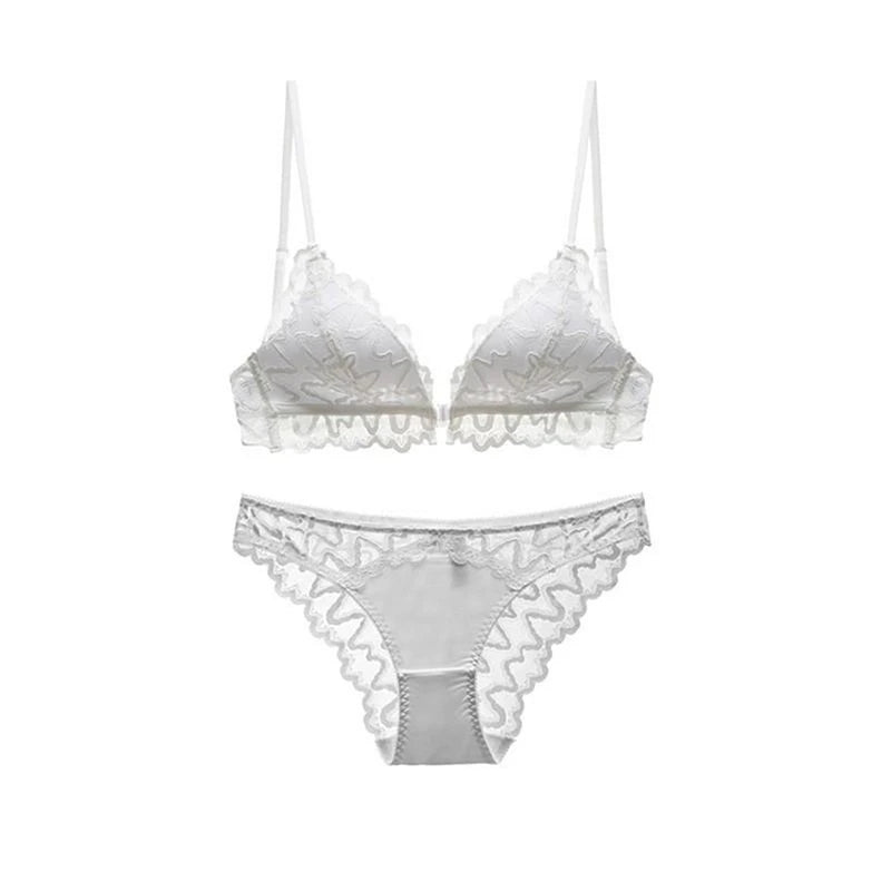 Ensemble de lingerie soutien-gorge et culotte Push Up en dentelle pour femmes