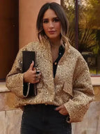 Blouson bombardier à paillettes pour femmes