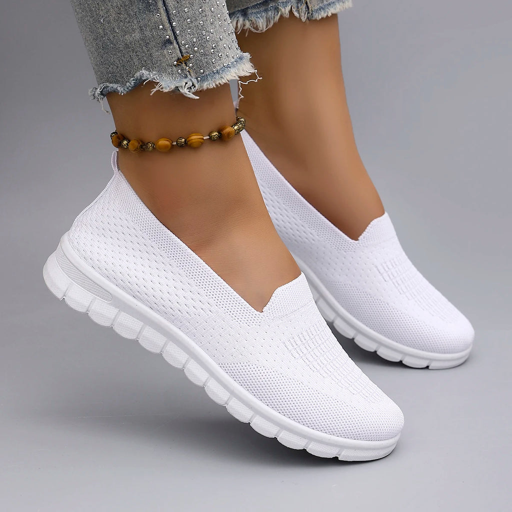 Chaussures plates d'été en maille respirante pour femmes