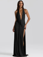 Robe à col en V profond pour femmes