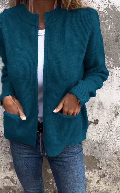 Cardigan Zippé Femme – Maille Unie