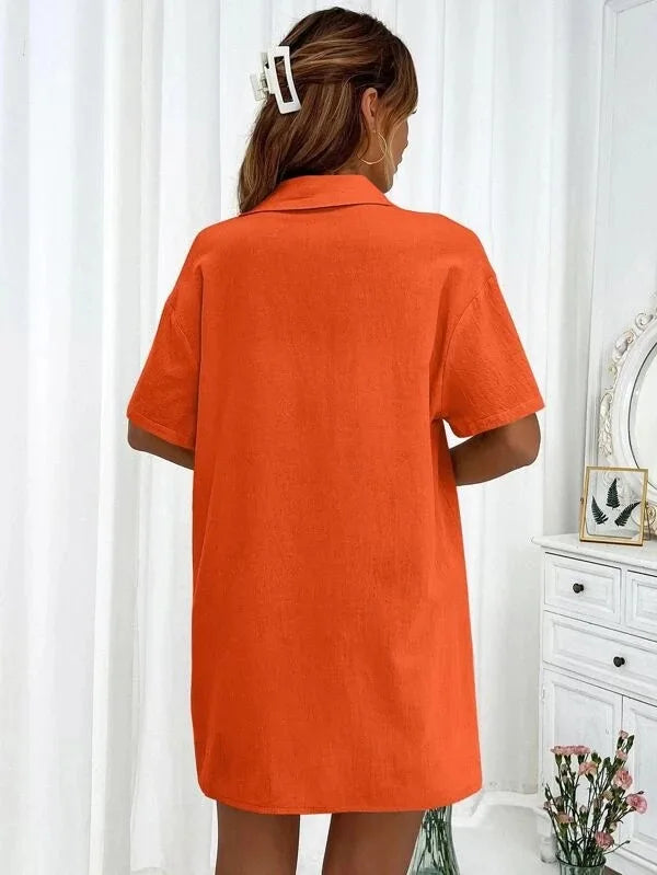 Ensemble haut à simple boutonnage et short à jambes larges pour femmes