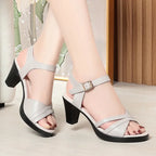 Sandales de mode en cuir talons pour femmes
