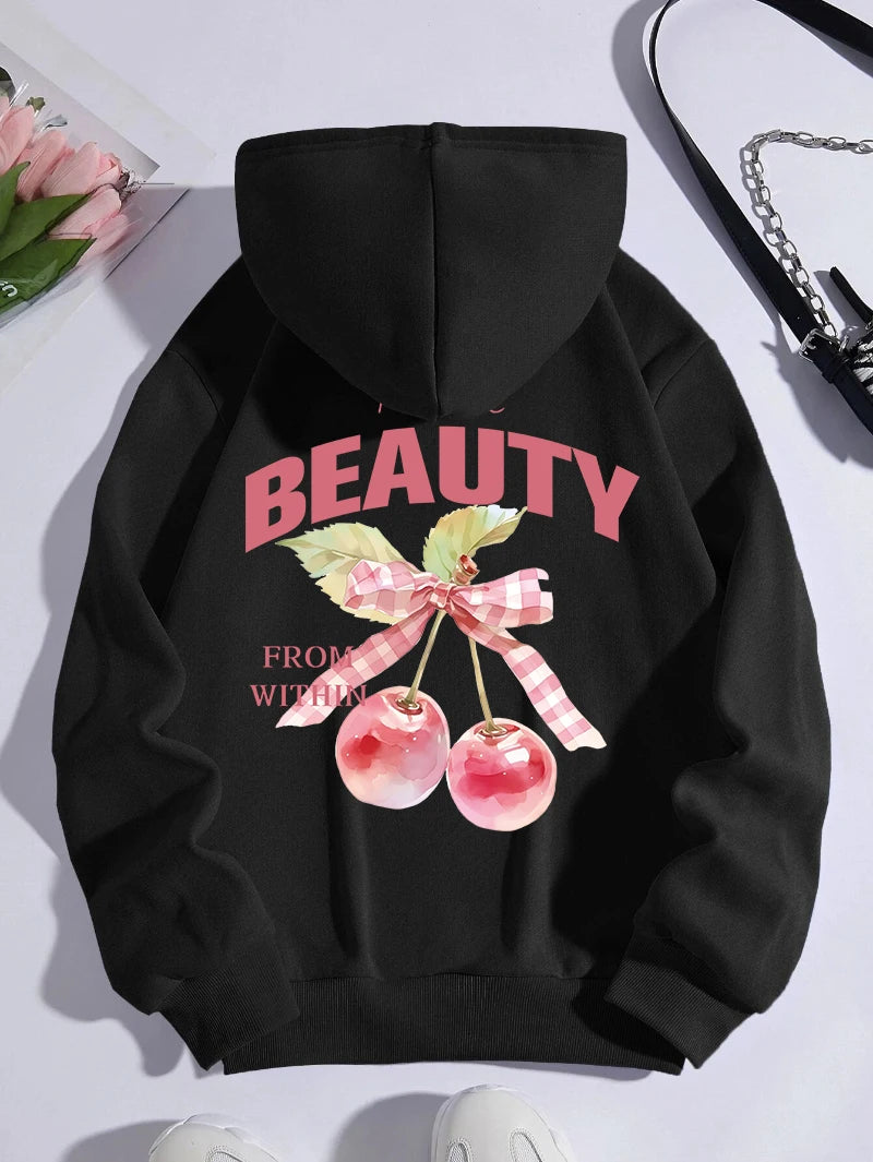 Sweat à capuche Pink Cherries pour femmes