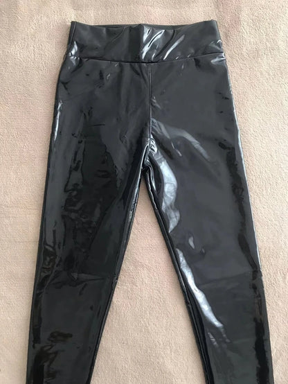 Legging Effet Cuir PU Femme – Coupe Ajustée