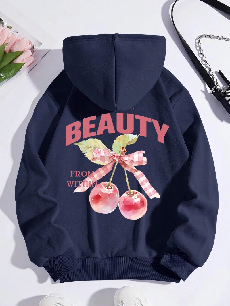 Sweat à capuche Pink Cherries pour femmes
