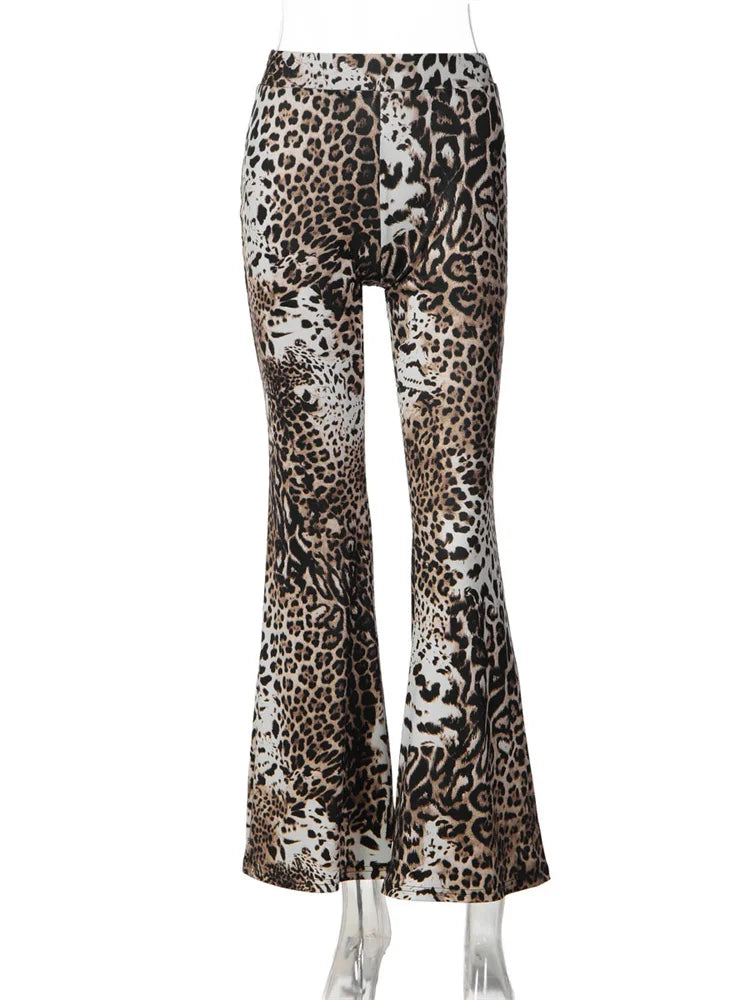 Pantalon Femme Évasé à Taille Élastique