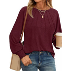 T-shirt à manches longues et col rond pour femmes