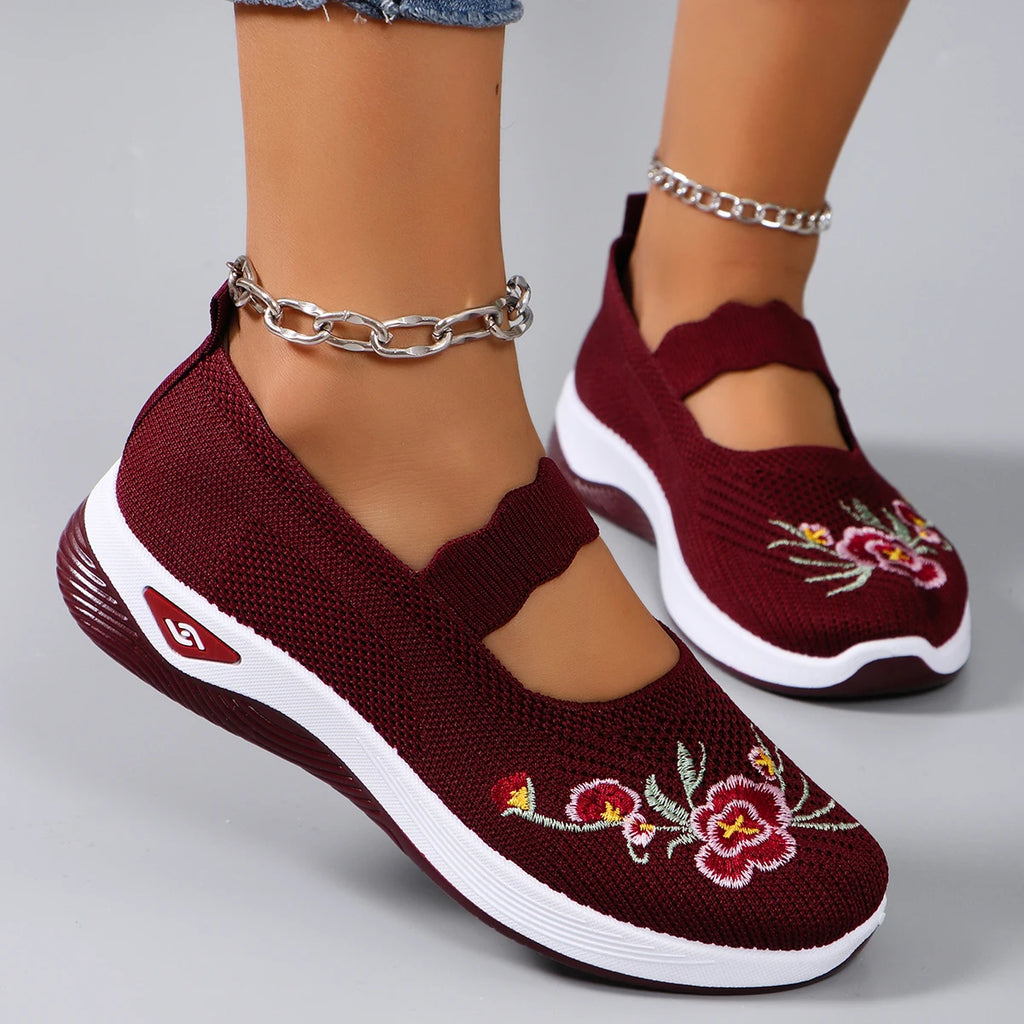 Chaussures plates d'été respirantes en maille pour femmes