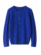 Pull cardigan en cachemire de style vintage creux pour femmes