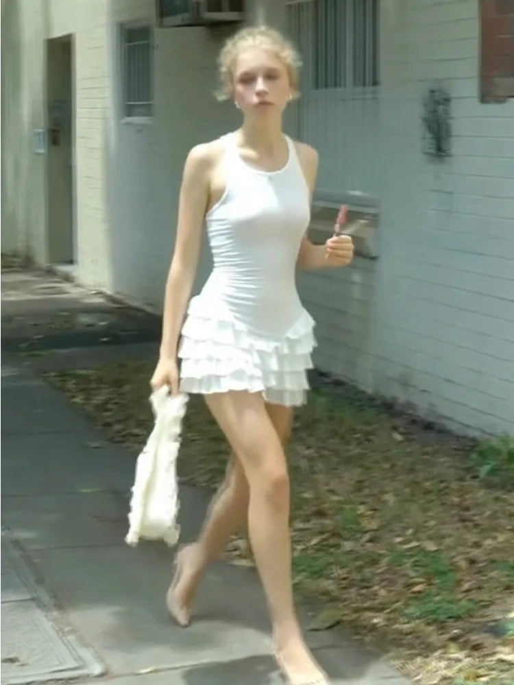 Mini robe à volants pour femmes